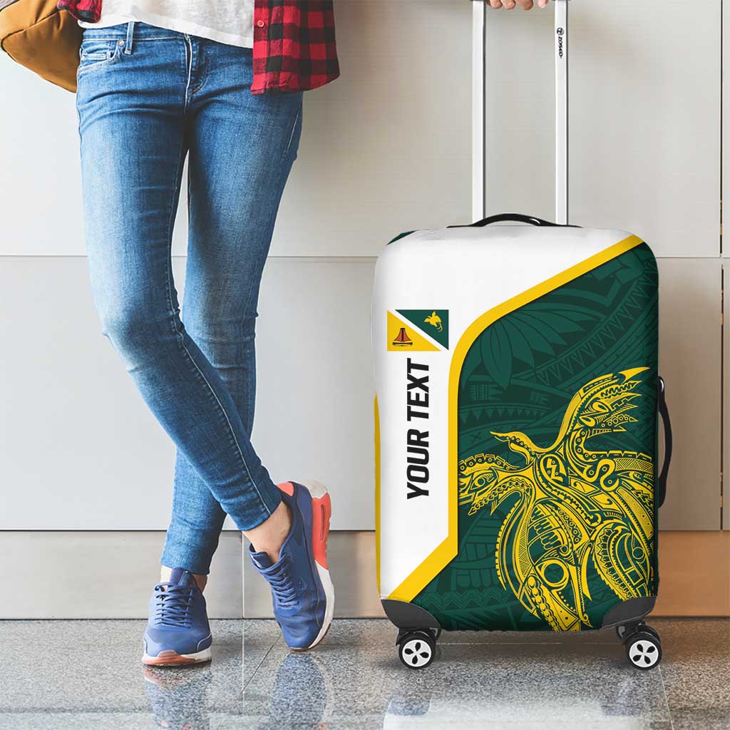 Personalised PNG Jiwaka Province Luggage Cover Bird of Paradise Tattoo Flag Motif - Polynesian Pride
