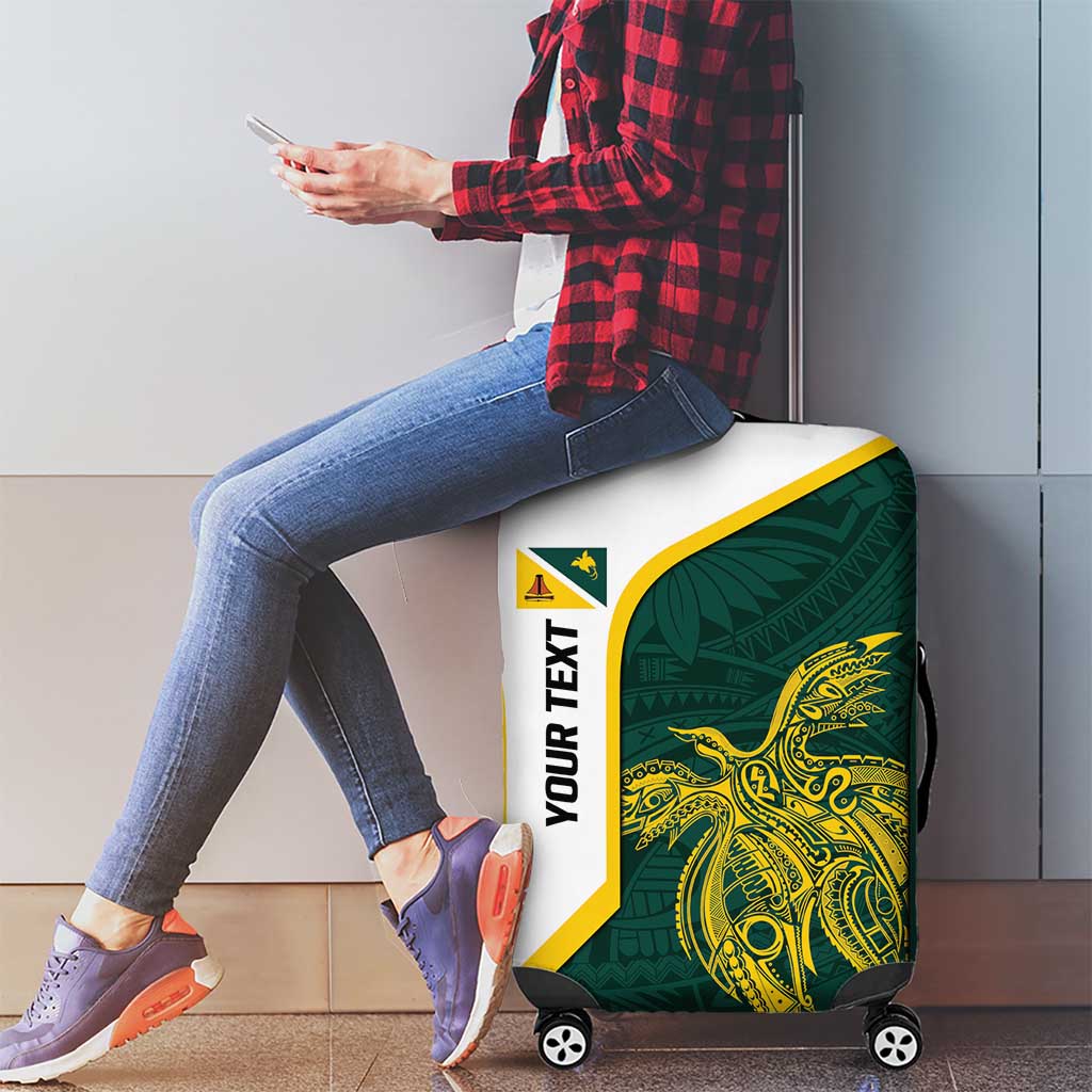 Personalised PNG Jiwaka Province Luggage Cover Bird of Paradise Tattoo Flag Motif - Polynesian Pride