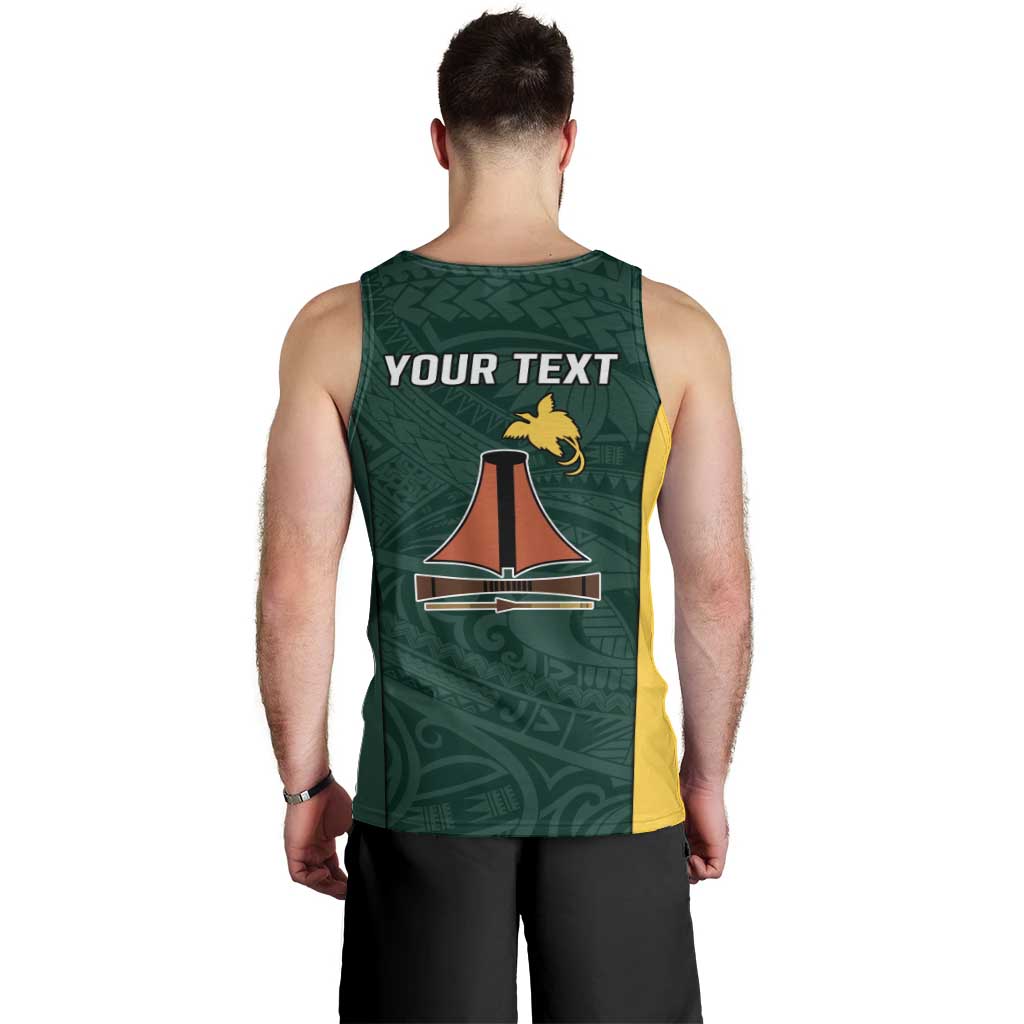 Personalised PNG Jiwaka Province Men Tank Top Bird of Paradise Tattoo Flag Motif LT9 - Polynesian Pride