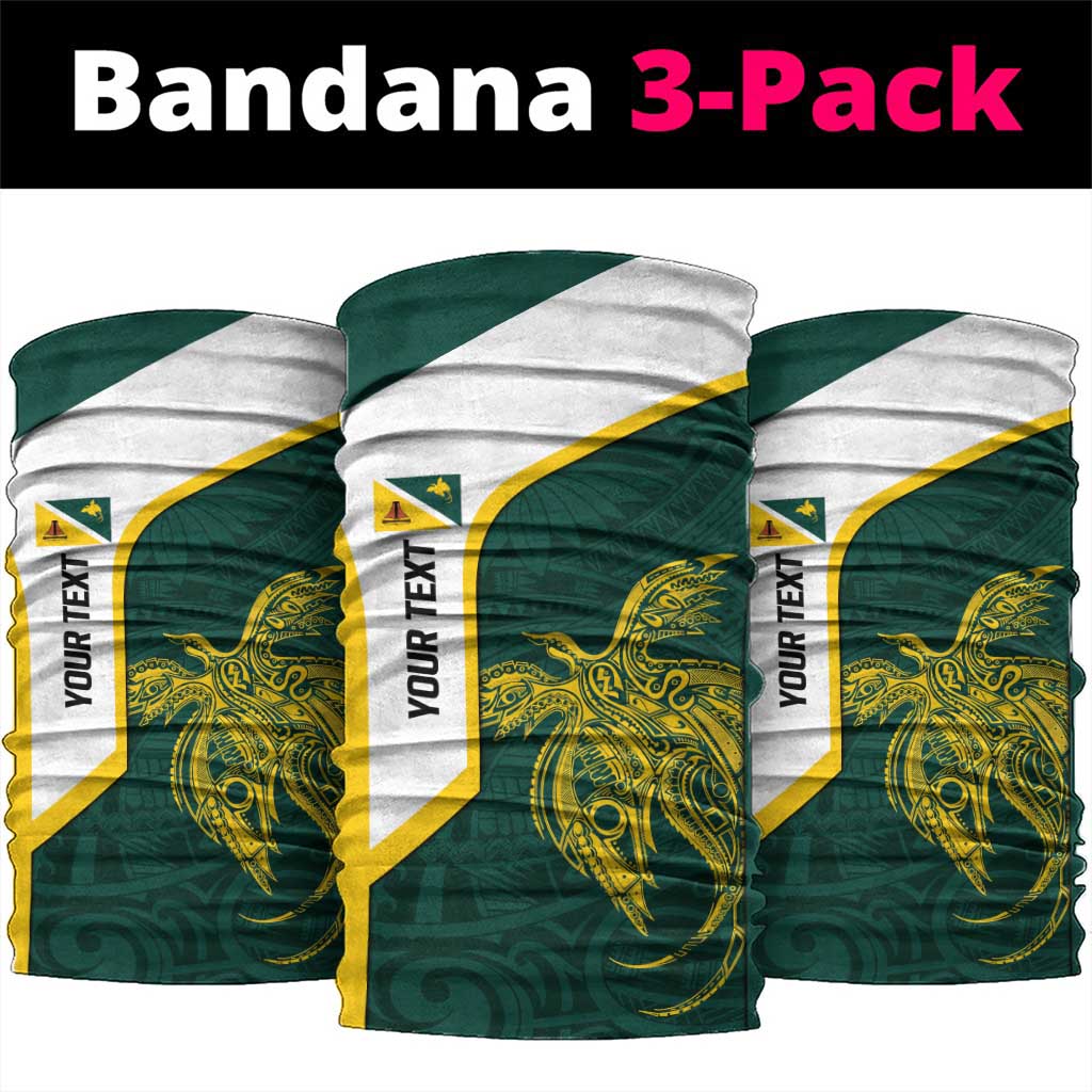 Personalised PNG Jiwaka Province Neck Gaiter Bird of Paradise Tattoo Flag Motif - Polynesian Pride