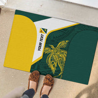 Personalised PNG Jiwaka Province Rubber Doormat Bird of Paradise Tattoo Flag Motif LT9 - Polynesian Pride