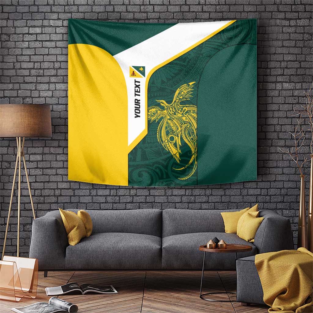 Personalised PNG Jiwaka Province Tapestry Bird of Paradise Tattoo Flag Motif - Polynesian Pride