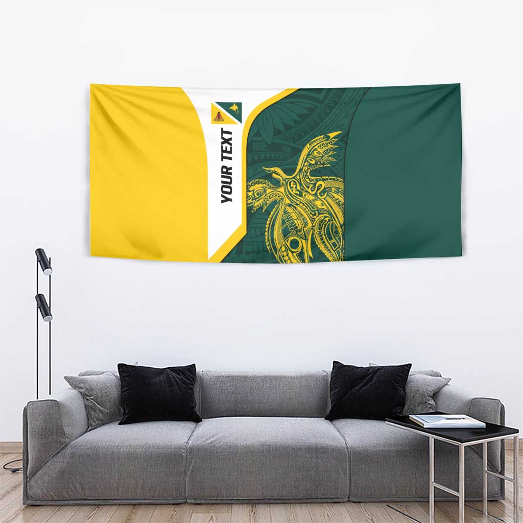 Personalised PNG Jiwaka Province Tapestry Bird of Paradise Tattoo Flag Motif - Polynesian Pride