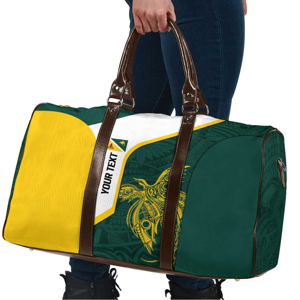 Personalised PNG Jiwaka Province Travel Bag Bird of Paradise Tattoo Flag Motif - Polynesian Pride