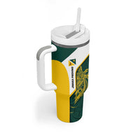 Personalised PNG Jiwaka Province Tumbler With Handle Bird of Paradise Tattoo Flag Motif - Polynesian Pride