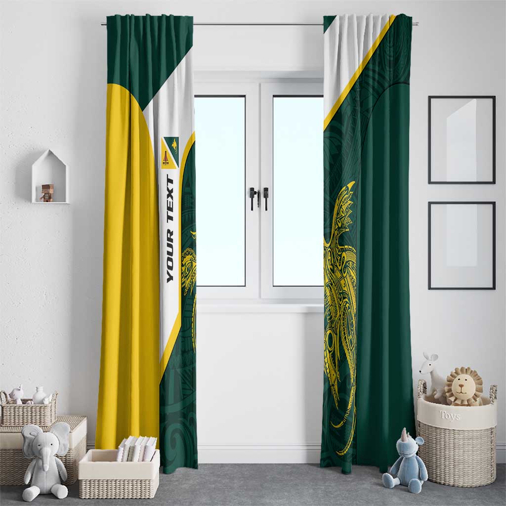 Personalised PNG Jiwaka Province Window Curtain Bird of Paradise Tattoo Flag Motif - Polynesian Pride