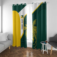 Personalised PNG Jiwaka Province Window Curtain Bird of Paradise Tattoo Flag Motif - Polynesian Pride