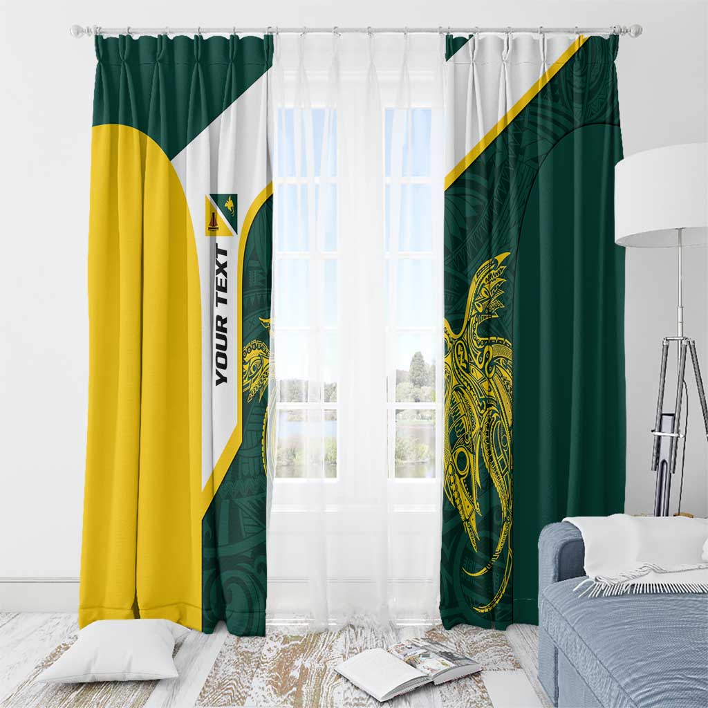 Personalised PNG Jiwaka Province Window Curtain Bird of Paradise Tattoo Flag Motif - Polynesian Pride