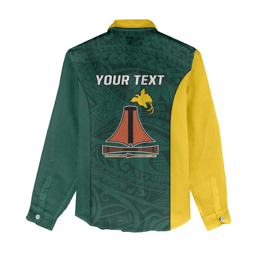 Personalised PNG Jiwaka Province Women Casual Shirt Bird of Paradise Tattoo Flag Motif - Polynesian Pride