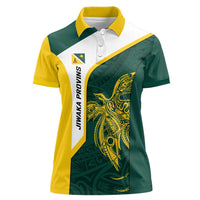 Personalised PNG Jiwaka Province Women Polo Shirt Bird of Paradise Tattoo Flag Motif - Polynesian Pride