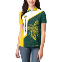 Personalised PNG Jiwaka Province Women Polo Shirt Bird of Paradise Tattoo Flag Motif - Polynesian Pride