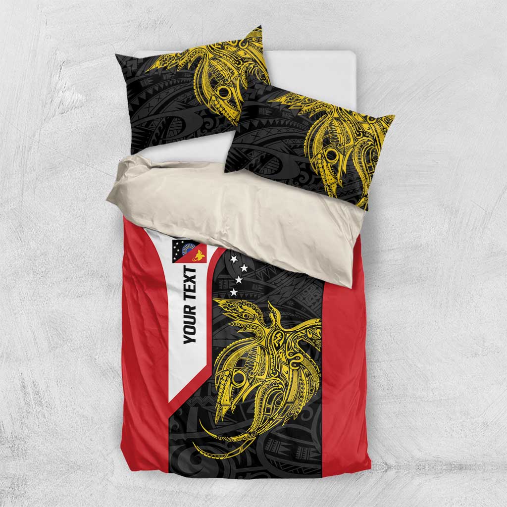 Personalised PNG Sandaun Province Bedding Set Bird of Paradise Tattoo Flag Motif - Polynesian Pride