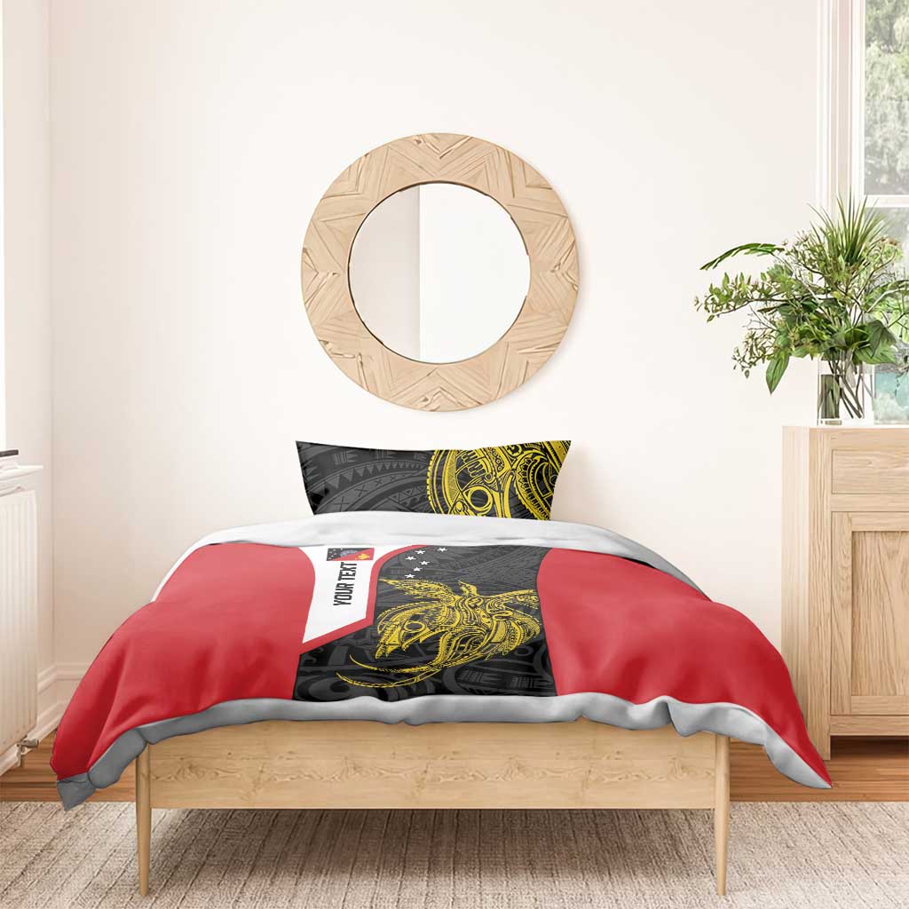 Personalised PNG Sandaun Province Bedding Set Bird of Paradise Tattoo Flag Motif - Polynesian Pride