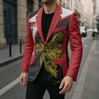 Personalised PNG Sandaun Province Blazer Bird of Paradise Tattoo Flag Motif - Polynesian Pride