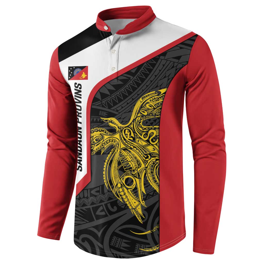 Personalised PNG Sandaun Province Button Sweatshirt Bird of Paradise Tattoo Flag Motif LT9 - Polynesian Pride