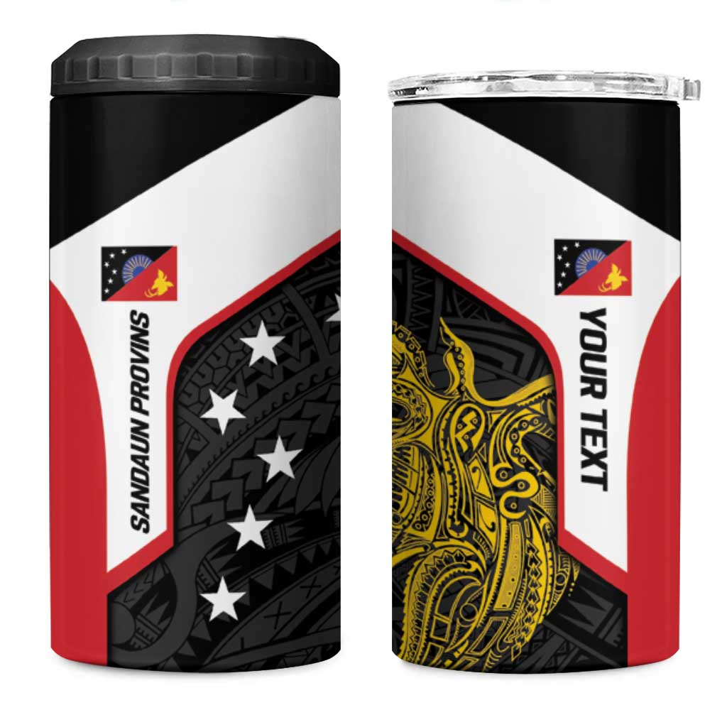 Personalised PNG Sandaun Province 4 in 1 Can Cooler Tumbler Bird of Paradise Tattoo Flag Motif LT9 One Size: 16 oz Red - Polynesian Pride