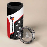 Personalised PNG Sandaun Province 4 in 1 Can Cooler Tumbler Bird of Paradise Tattoo Flag Motif LT9 - Polynesian Pride