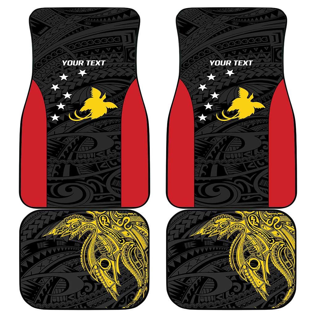 Personalised PNG Sandaun Province Car Mats Bird of Paradise Tattoo Flag Motif LT9 - Polynesian Pride