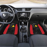 Personalised PNG Sandaun Province Car Mats Bird of Paradise Tattoo Flag Motif LT9 Set 2pcs - Front Red - Polynesian Pride