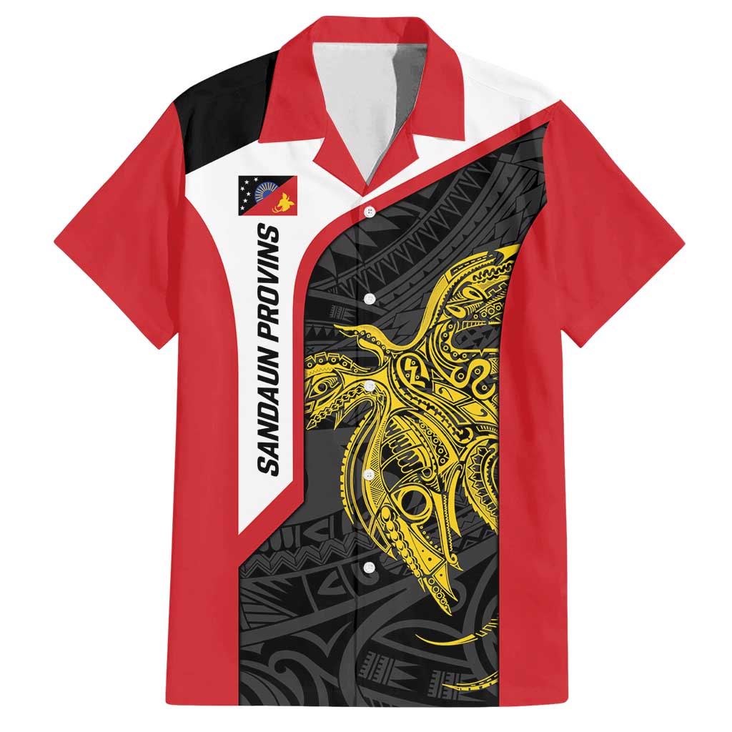 Personalised PNG Sandaun Province Family Matching Off Shoulder Short Dress and Hawaiian Shirt Bird of Paradise Tattoo Flag Motif - Polynesian Pride