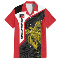Personalised PNG Sandaun Province Family Matching Off Shoulder Short Dress and Hawaiian Shirt Bird of Paradise Tattoo Flag Motif - Polynesian Pride