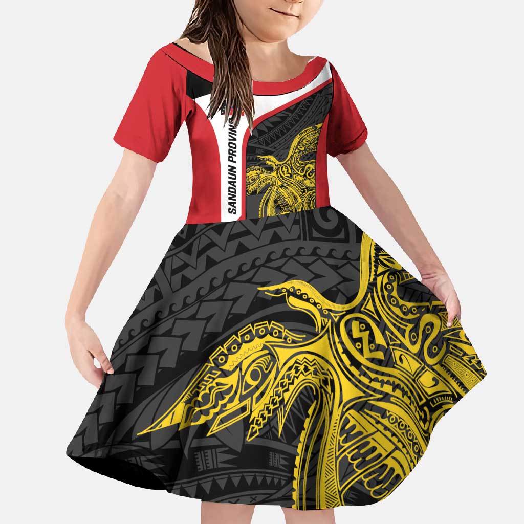 Personalised PNG Sandaun Province Family Matching Summer Maxi Dress and Hawaiian Shirt Bird of Paradise Tattoo Flag Motif - Polynesian Pride