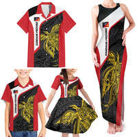 Personalised PNG Sandaun Province Family Matching Tank Maxi Dress and Hawaiian Shirt Bird of Paradise Tattoo Flag Motif LT9 - Polynesian Pride