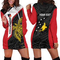 Personalised PNG Sandaun Province Hoodie Dress Bird of Paradise Tattoo Flag Motif - Polynesian Pride