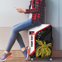 Personalised PNG Sandaun Province Luggage Cover Bird of Paradise Tattoo Flag Motif - Polynesian Pride