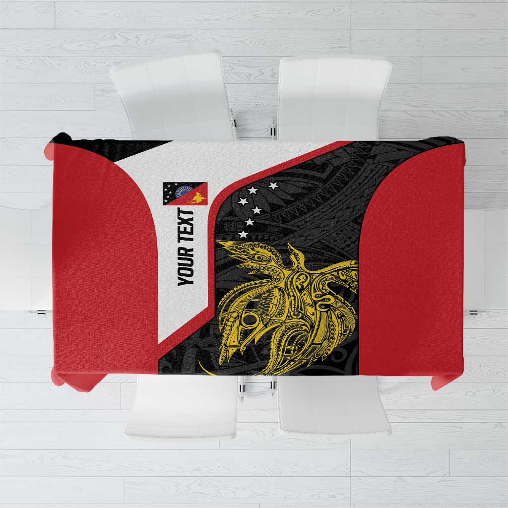 Personalised PNG Sandaun Province Tablecloth Bird of Paradise Tattoo Flag Motif LT9 Red - Polynesian Pride