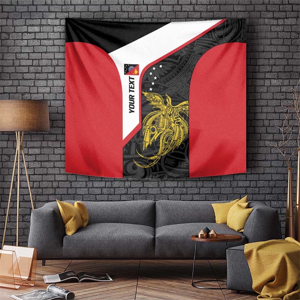 Personalised PNG Sandaun Province Tapestry Bird of Paradise Tattoo Flag Motif - Polynesian Pride