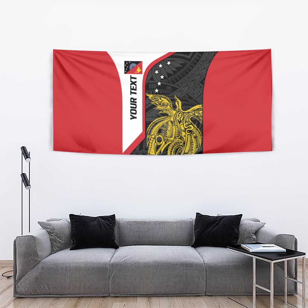 Personalised PNG Sandaun Province Tapestry Bird of Paradise Tattoo Flag Motif - Polynesian Pride