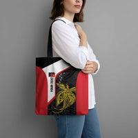 Personalised PNG Sandaun Province Tote Bag Bird of Paradise Tattoo Flag Motif - Polynesian Pride