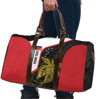 Personalised PNG Sandaun Province Travel Bag Bird of Paradise Tattoo Flag Motif - Polynesian Pride