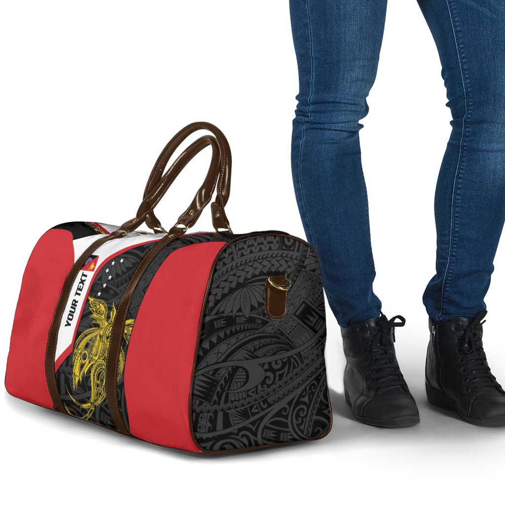 Personalised PNG Sandaun Province Travel Bag Bird of Paradise Tattoo Flag Motif - Polynesian Pride