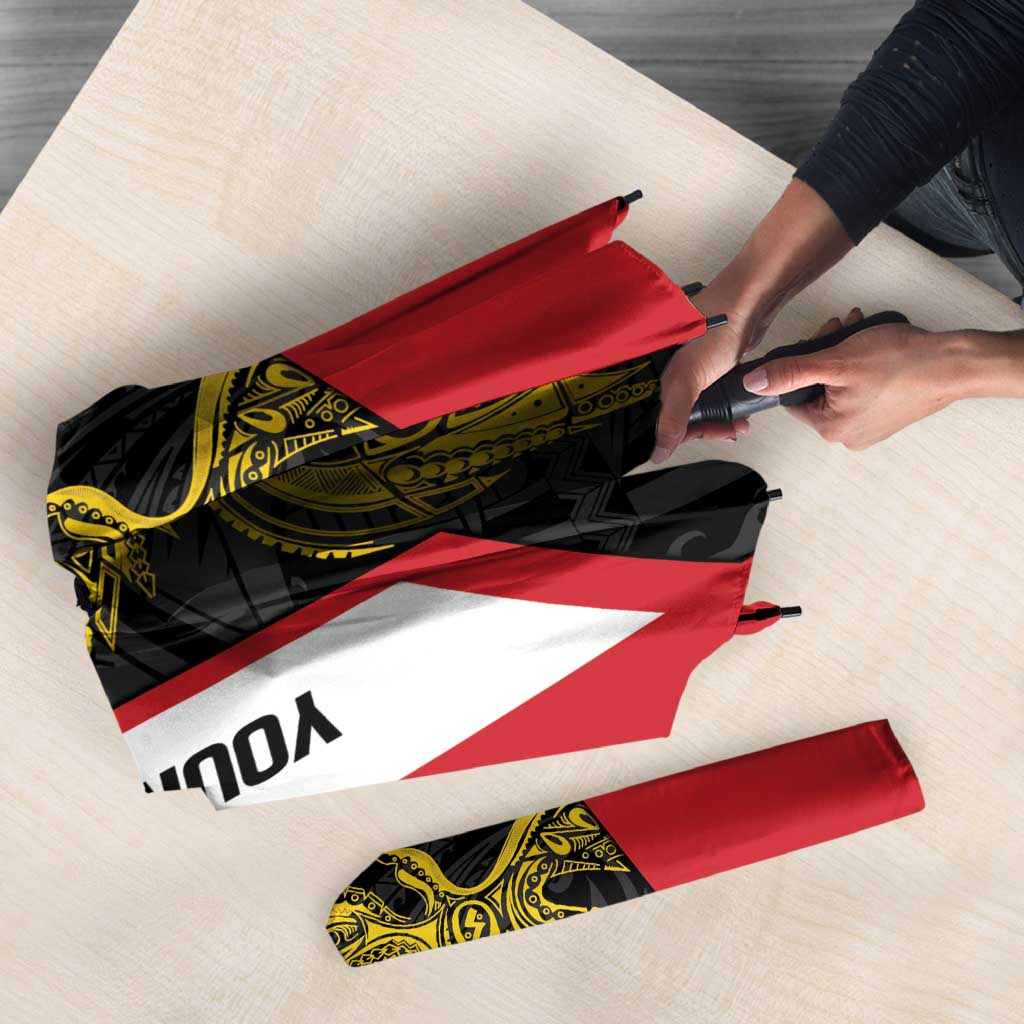 Personalised PNG Sandaun Province Umbrella Bird of Paradise Tattoo Flag Motif - Polynesian Pride