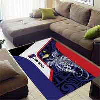 Personalised PNG West New Britain Province Area Rug Bird of Paradise Tattoo Flag Motif - Polynesian Pride