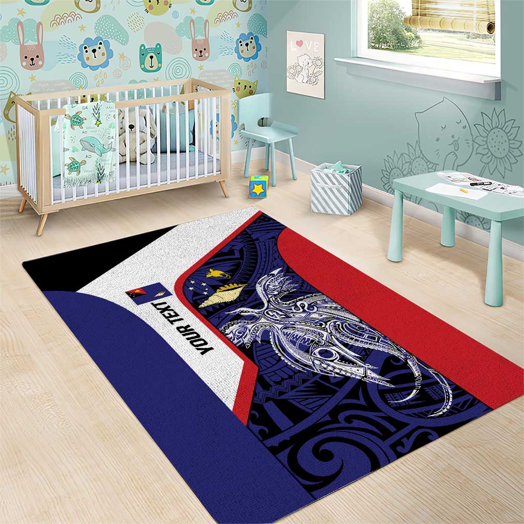 Personalised PNG West New Britain Province Area Rug Bird of Paradise Tattoo Flag Motif - Polynesian Pride