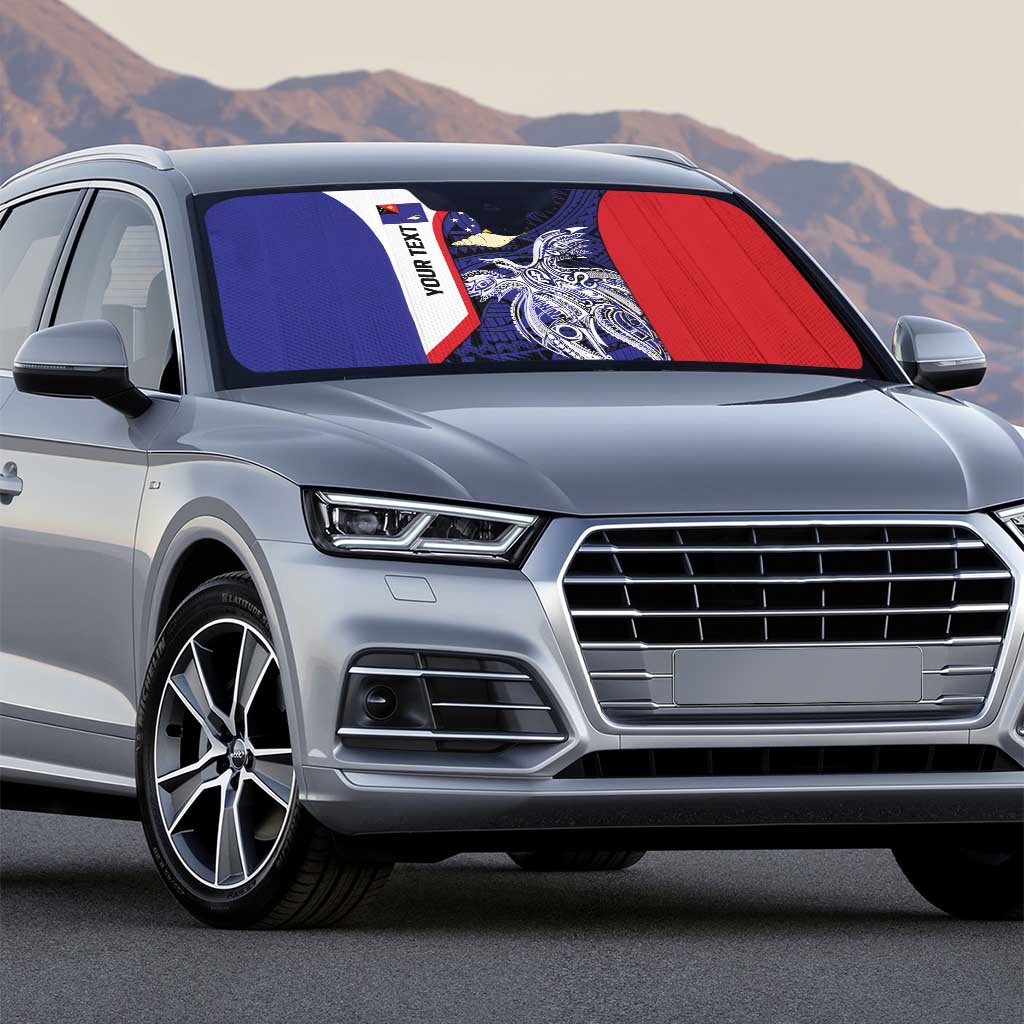 Personalised PNG West New Britain Province Auto Sun Shade Bird of Paradise Tattoo Flag Motif - Polynesian Pride