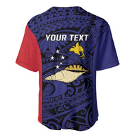 Personalised PNG West New Britain Province Baseball Jersey Bird of Paradise Tattoo Flag Motif - Polynesian Pride