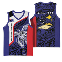 Personalised PNG West New Britain Province Basketball Jersey Bird of Paradise Tattoo Flag Motif - Polynesian Pride