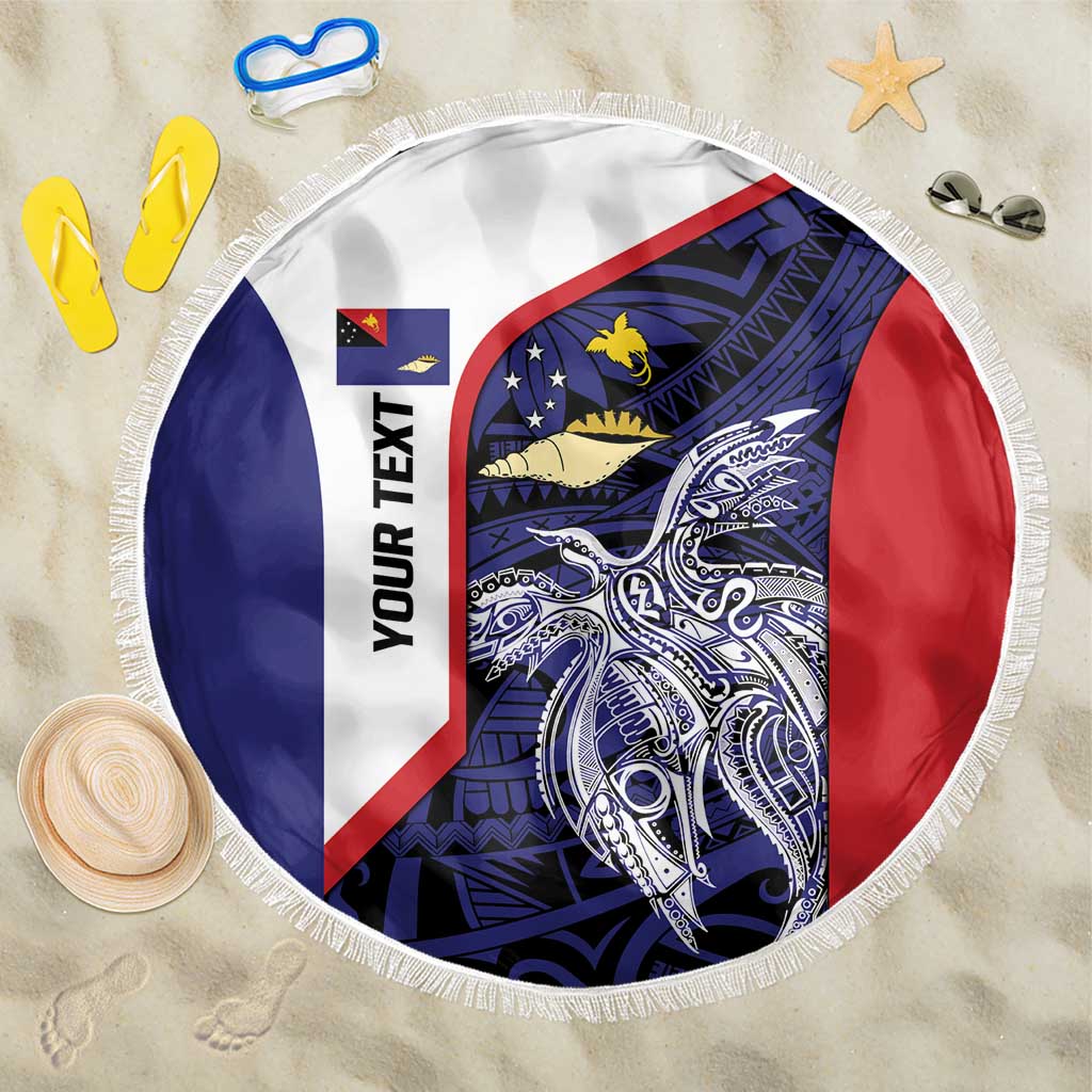 Personalised PNG West New Britain Province Beach Blanket Bird of Paradise Tattoo Flag Motif LT9 One Size 150cm Blue - Polynesian Pride