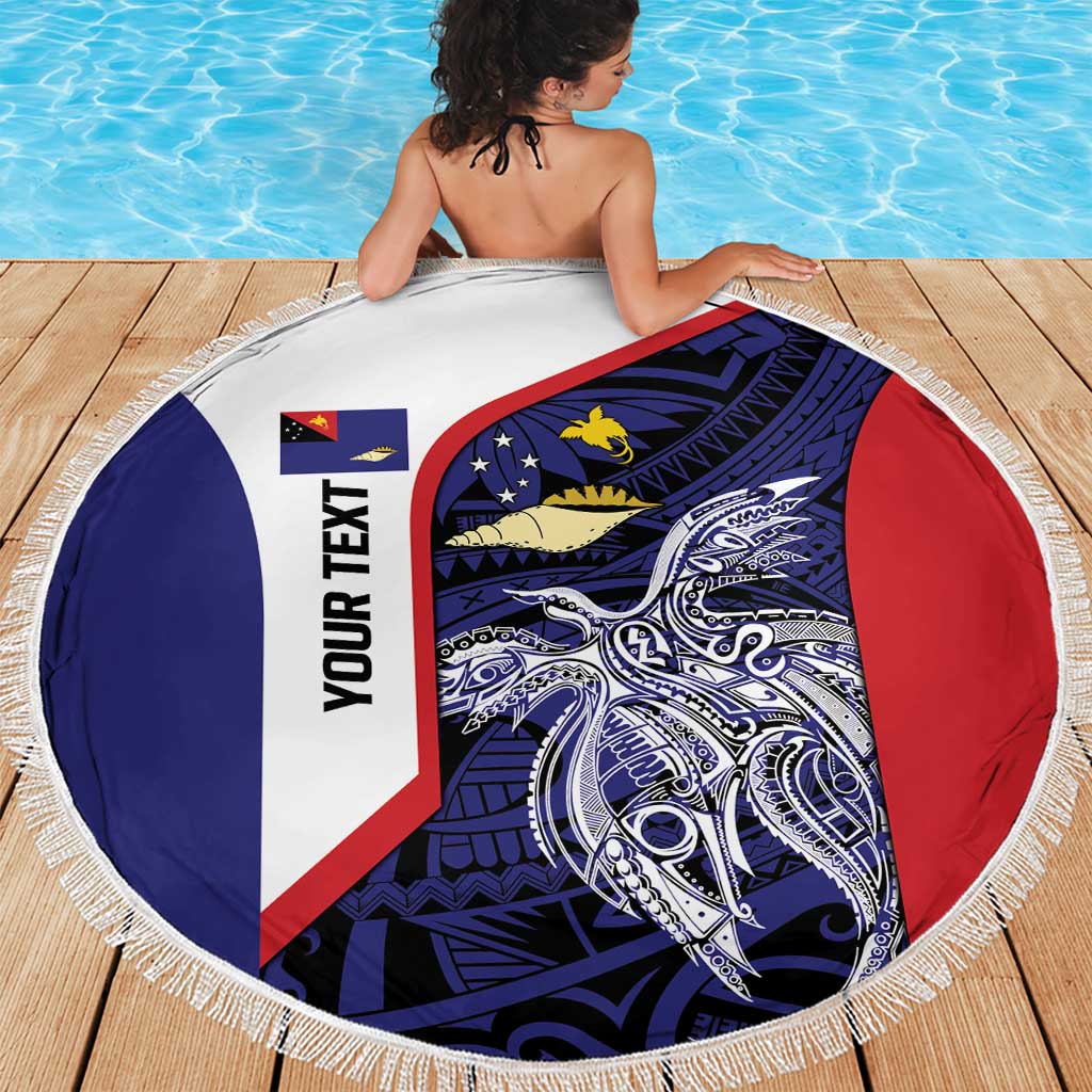 Personalised PNG West New Britain Province Beach Blanket Bird of Paradise Tattoo Flag Motif LT9 - Polynesian Pride