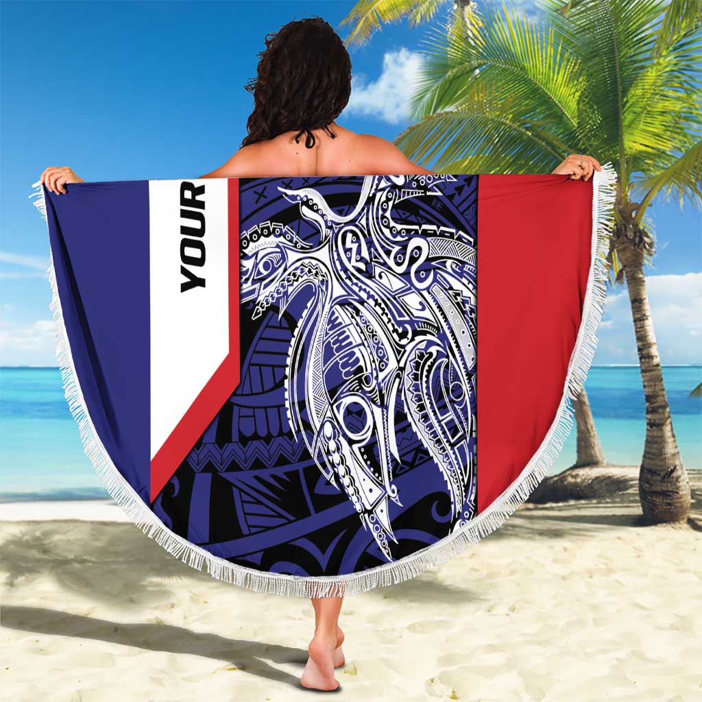 Personalised PNG West New Britain Province Beach Blanket Bird of Paradise Tattoo Flag Motif LT9 - Polynesian Pride