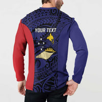 Personalised PNG West New Britain Province Button Sweatshirt Bird of Paradise Tattoo Flag Motif LT9 - Polynesian Pride