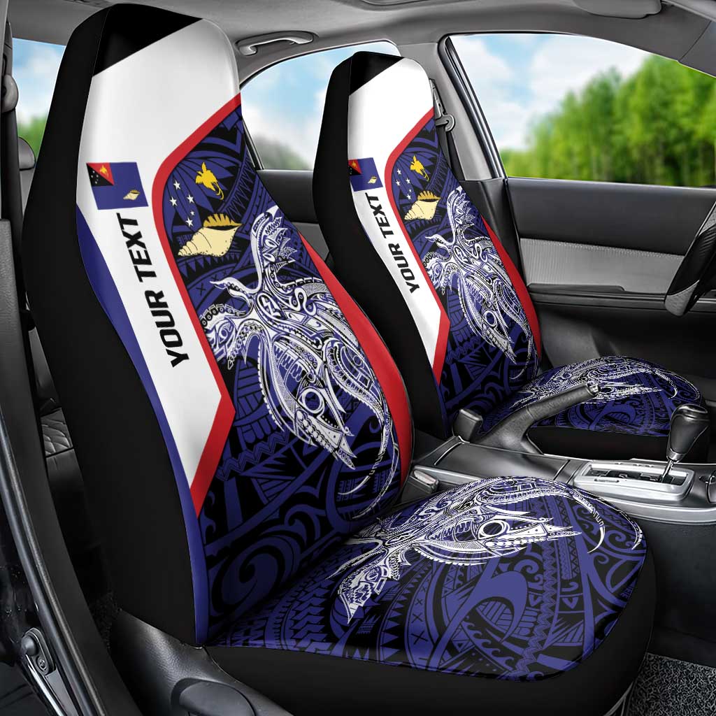 Personalised PNG West New Britain Province Car Seat Cover Bird of Paradise Tattoo Flag Motif - Polynesian Pride