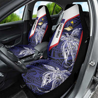 Personalised PNG West New Britain Province Car Seat Cover Bird of Paradise Tattoo Flag Motif - Polynesian Pride