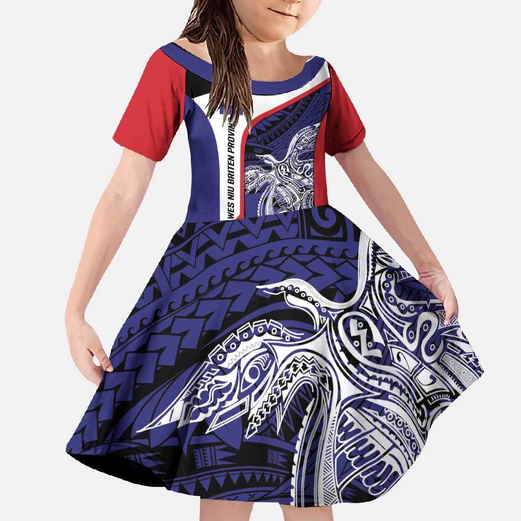 Personalised PNG West New Britain Province Family Matching Off Shoulder Maxi Dress and Hawaiian Shirt Bird of Paradise Tattoo Flag Motif - Polynesian Pride