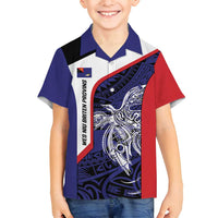 Personalised PNG West New Britain Province Family Matching Off Shoulder Short Dress and Hawaiian Shirt Bird of Paradise Tattoo Flag Motif - Polynesian Pride