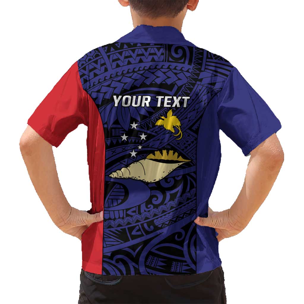 Personalised PNG West New Britain Province Family Matching Summer Maxi Dress and Hawaiian Shirt Bird of Paradise Tattoo Flag Motif - Polynesian Pride